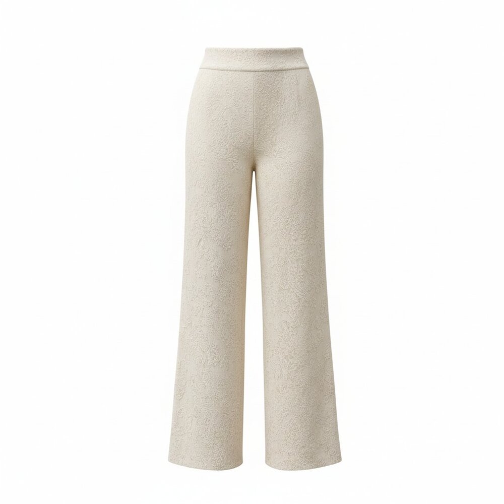 Cream Wide Leg Pants